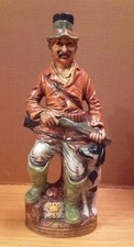 Vecchia Statua Bottiglia Porcellana di Faenza, Capodimonte Eridanea di A.Valenti