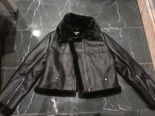 PLT- Petite Black Faux Leather Biker Jacket