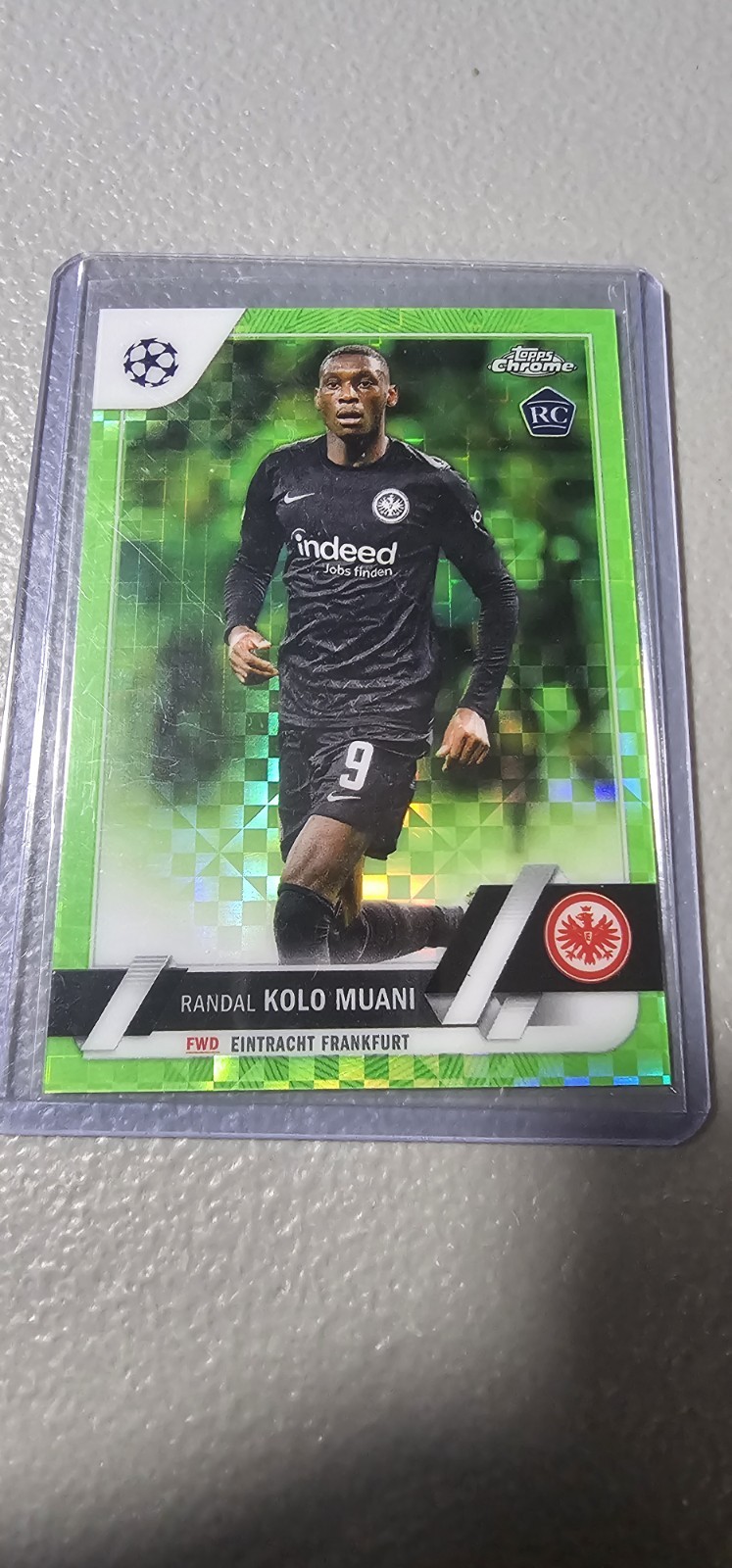 2022-23 Topps Chrome Ucc - Randal Kolo Muani #149  Neon Shimmer Refractor 39/399