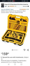 Dewalt 184-Piece Mechanics Tool Set with Durable Ratchet Sockets