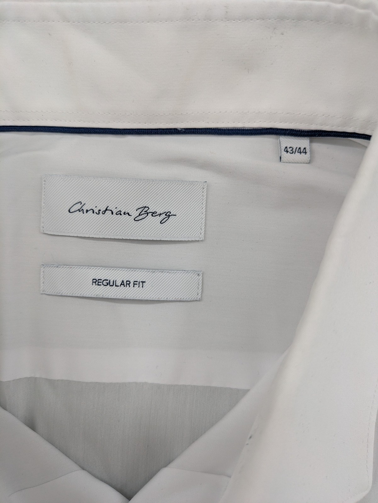 Christian Berg Herren Oberhemd Größe 43/44 Weiß Regular Fit Langarm image 5