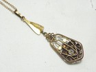 ..Vintage/Antique 12K Gold Filled & Brass, Center Diamond Camphor Glass Necklace — photo 9