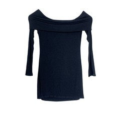Superdown Black Draped Off Shoulder Knit Mini Dress Size M Bodycon Date Night