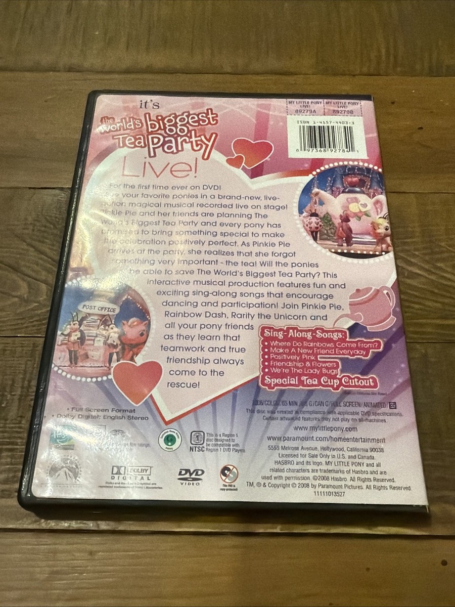 My Little Pony Live The Worlds Biggest Tea Party (DVD, 2008, O