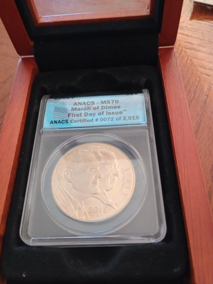 2015-P March Of Dimes Silver Dollar ANACS MS70 FDOI #72 Of 2015 - Image 3 of 4
