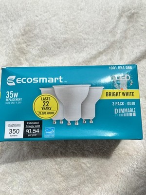 3-PACK EcoSmart 35W Equivalent MR16 Dimmable Energy Star LED Light Bulb GU5.3