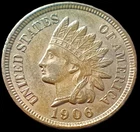 UNCIRCULATED 1906 INDIAN CENT! 4 DIAMONDS! A beautiful coin!