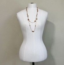 Anne Klein Long Gold Bead Layered Necklace