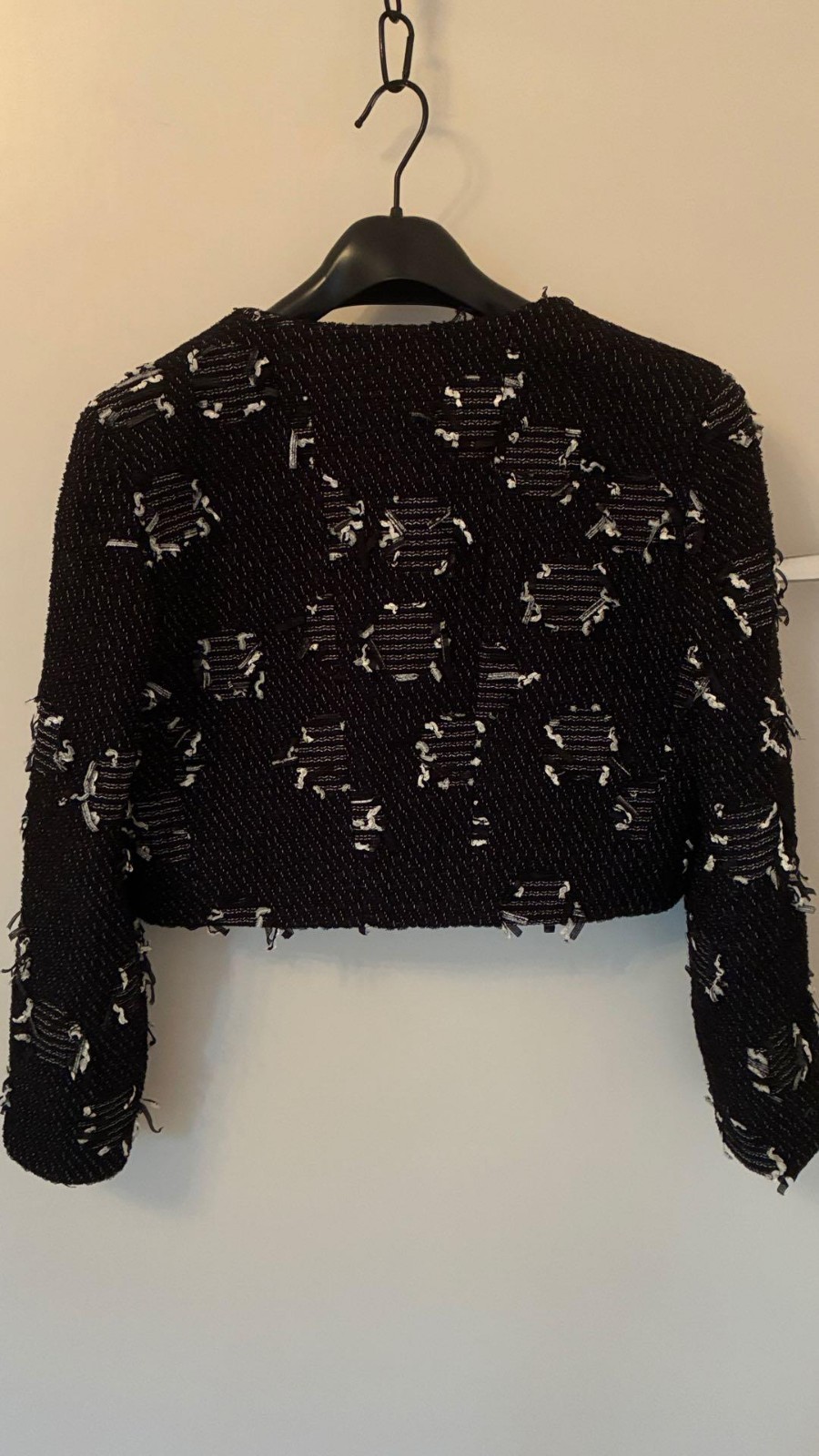 Authentic Elegant Chanel Short Jacket Crafted Bla… - image 2