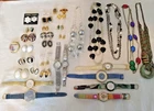 VINTAGE LOT COSTUME JEWELRY-50 PIECES INCLUDING NECKLACES, EARRINGS & WATCHES!