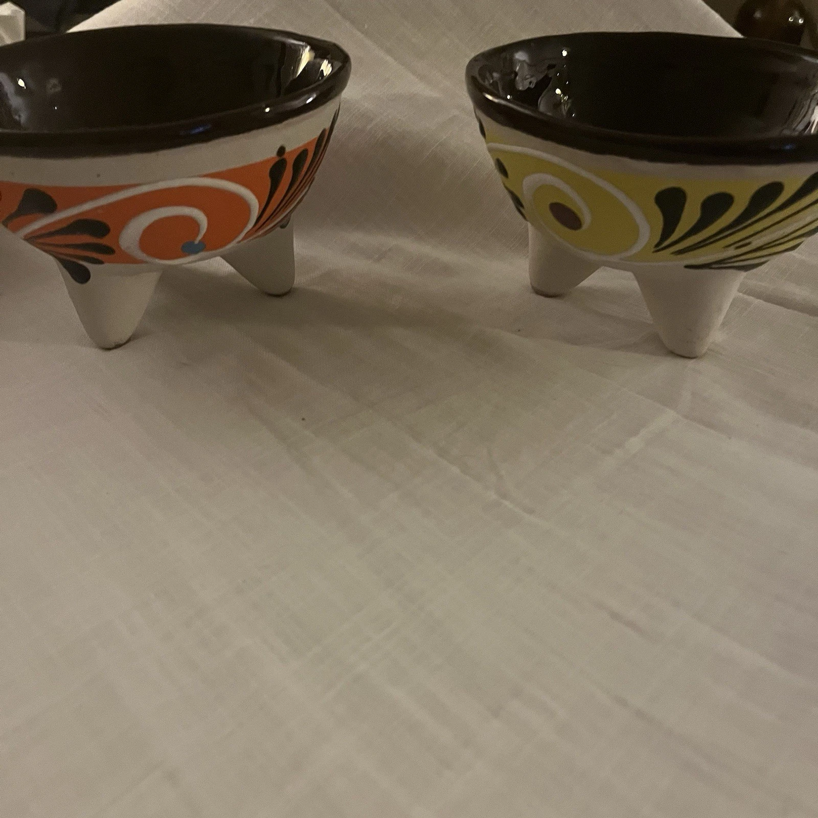 Handmade HandPainted Earthenware molcajete Sandy Texturre Pottery bowls