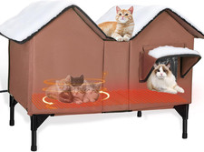 Heated Outdoor Cat House Weatherproof for Winter - Extra Large Heated Cat House