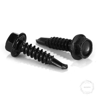 #10 x 3/4'' Sheet Metal Screws 100PCS 410 Stainless Steel Hex Washer Head Tek