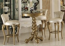 Barhocker Stuhl Sessel Bar Hausbar für Theke Tresen Barschrank Barock Rokoko Neu