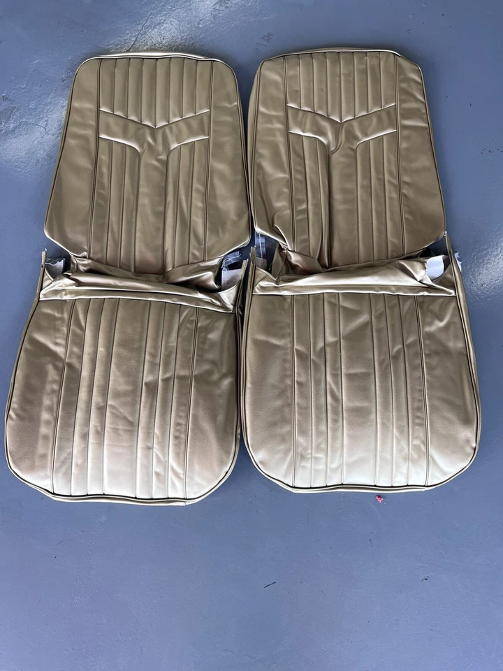 Pontiac GTO 1969 asientos de vinilo originales dorados - juego completo (delanteros y traseros) Foto 2 de 4