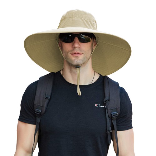 Men Women Wide Brim Sun Hat Breathable Bucket Cap Summer Fishing UV Protection - Picture 49 of 186