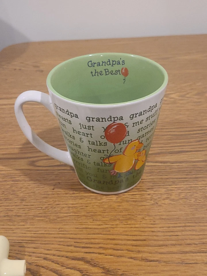 Taza Grandpas The Best Duck globo rojo patos amarillos verde y blanco Foto 2 de 2