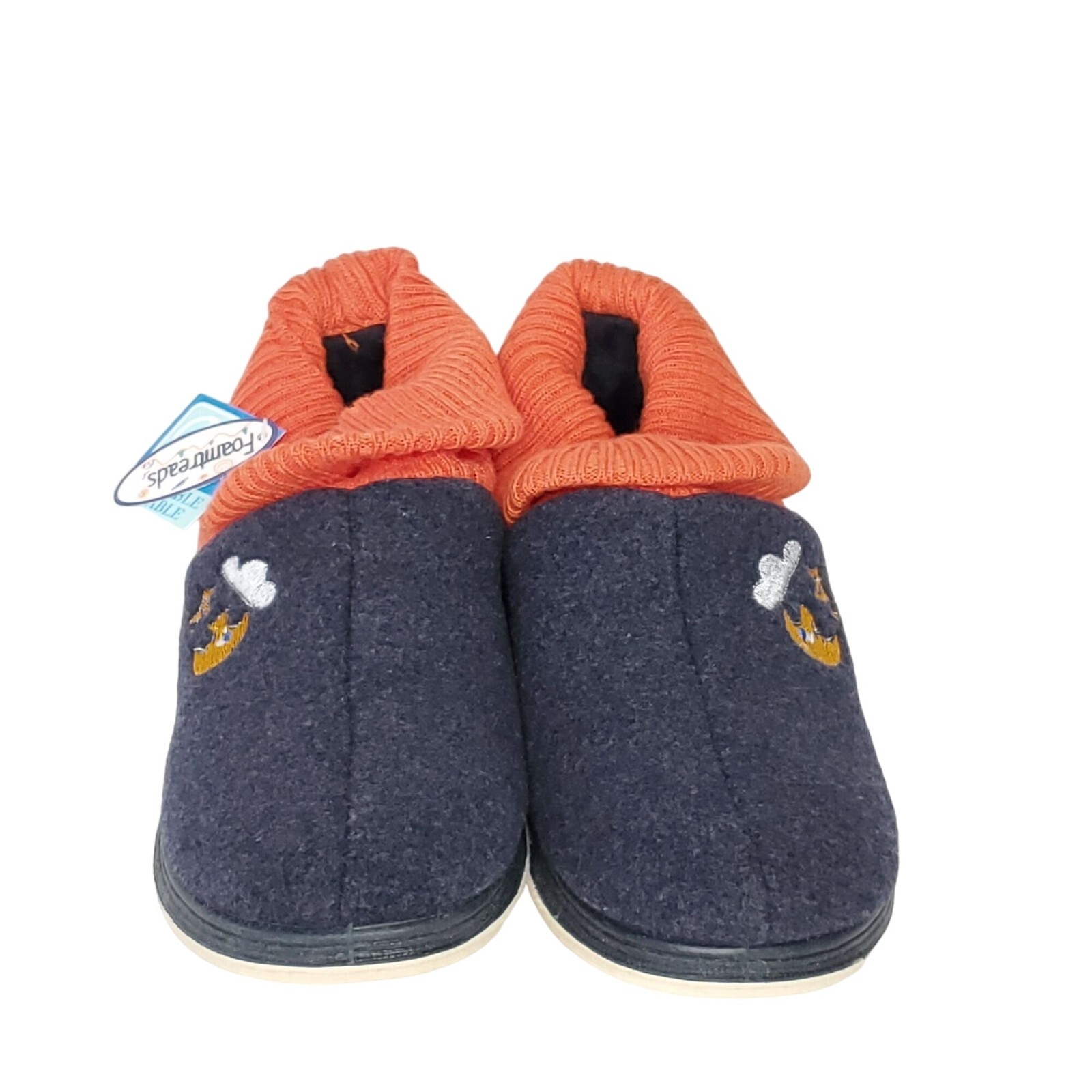 SAOLA Scarpa ciabatta ragazzo Foamtreads taglia 2 interno esterno blu navy lana suola gomma