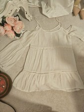 Boho White Festival Bell sleeves Mini Dress Tunic Cover Up HAUTE SOCIETY S