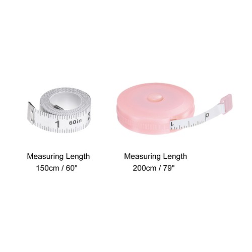 2uds 200cm Doble Lado Retráctil Medición Regla, Nórdico Rosa Blanco - Imagen 2 de 8