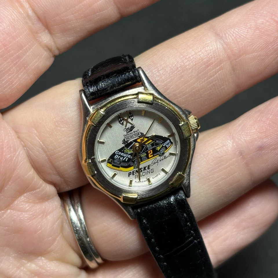 Reloj de cuarzo Nascar para dama #2 Rusty Wallace Racing Team funcionando raro Foto 3 de 4