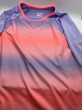 Land  s End Girls Rash Guard Swim Shirt Si3 12 Pink Purple Ombr  Stripes