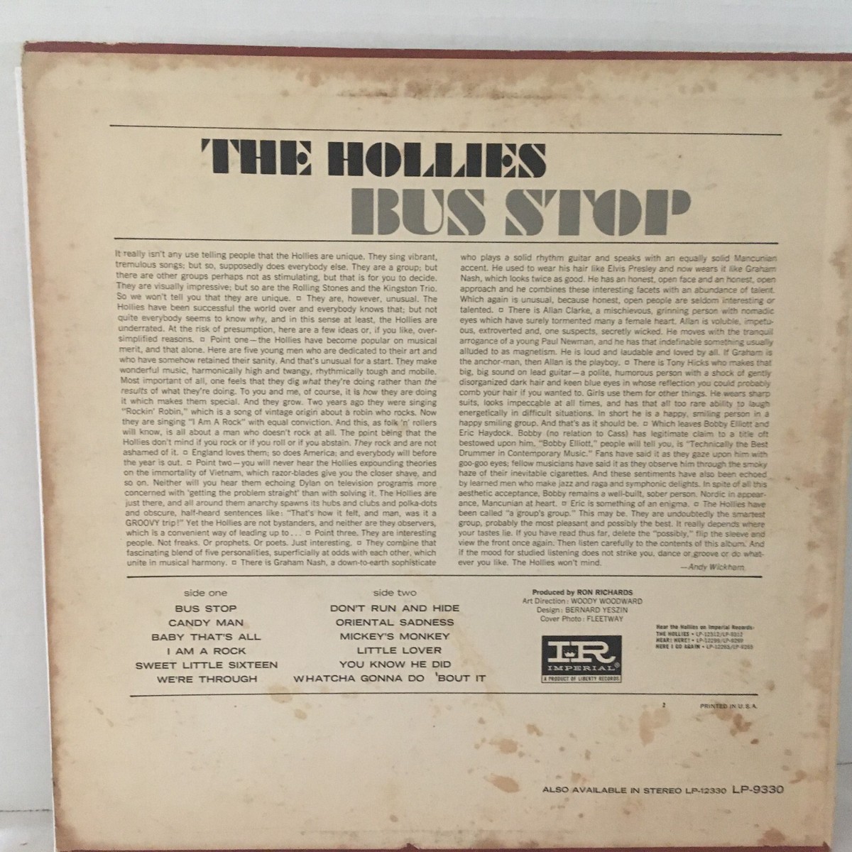 THE HOLLIES LP BUS STOP | eBay