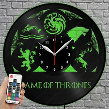 LED Clock Game of Thrones Vinyl Record Wall Clock Led Light Wall Clock 3916
