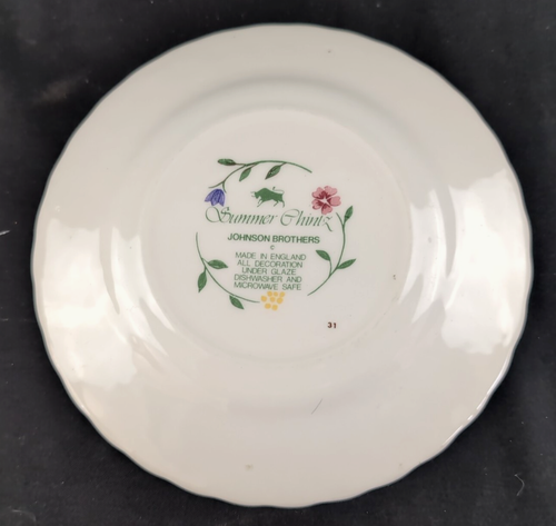 (Set of 5) Johnson Brothers Summer Chintz, 6 2.5" Bread Plates, England - Picture 5 of 6