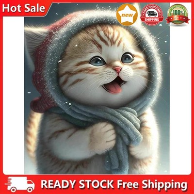 5D DIY Full Round Drill Diamond Painting Cat Kit Art Home Dekoration (NH3062) DE
