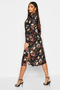 boohoo floral shirt dress