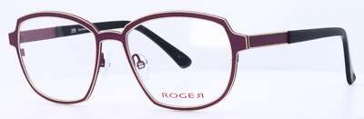 ROGER FINETOON 5 Col.3 Burgundy Cream Unisex Square Eyeglasses 51-18-140
