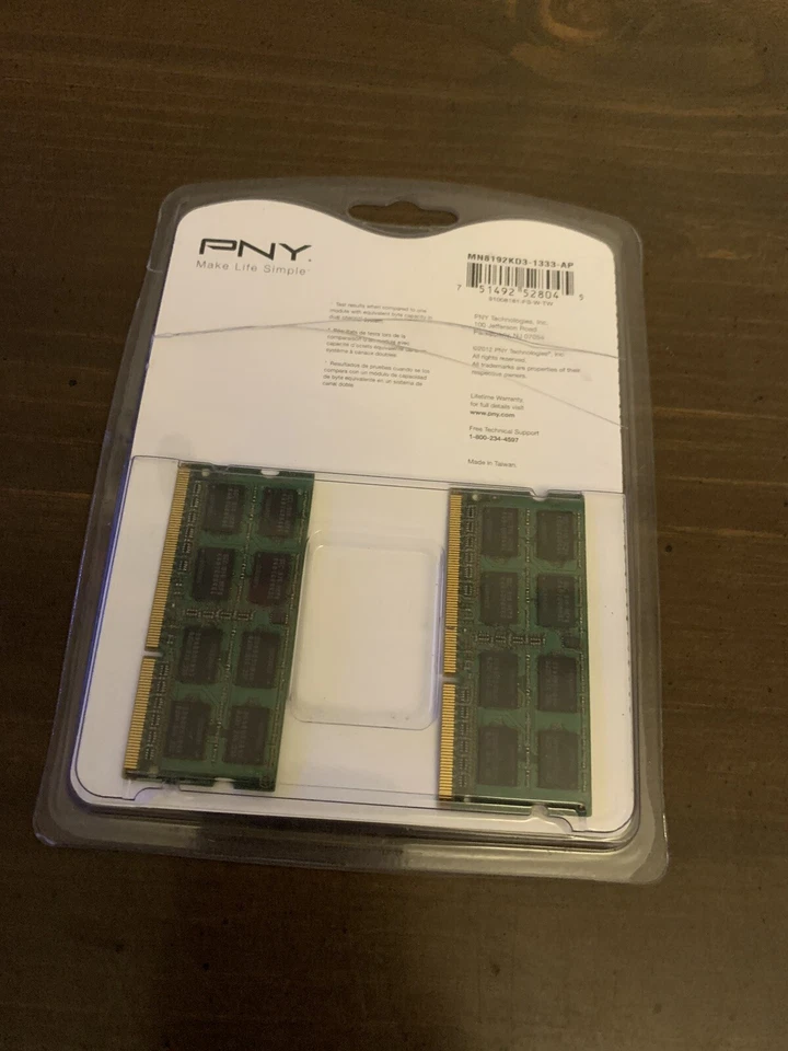 PNY 8GB RAM Memory Kit 2X 4GB PC3-10666 DDR3 MN8192KD3-1333-AP - Image 2 of 2