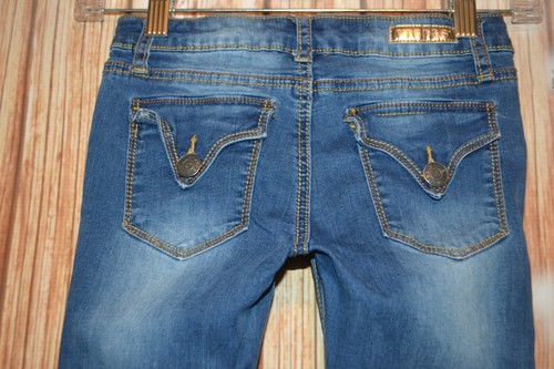 Vigoss Girl's The New York Skinny Distressed Pocket Flaps Blue Jeans Sz 8 - Picture 7 of 12