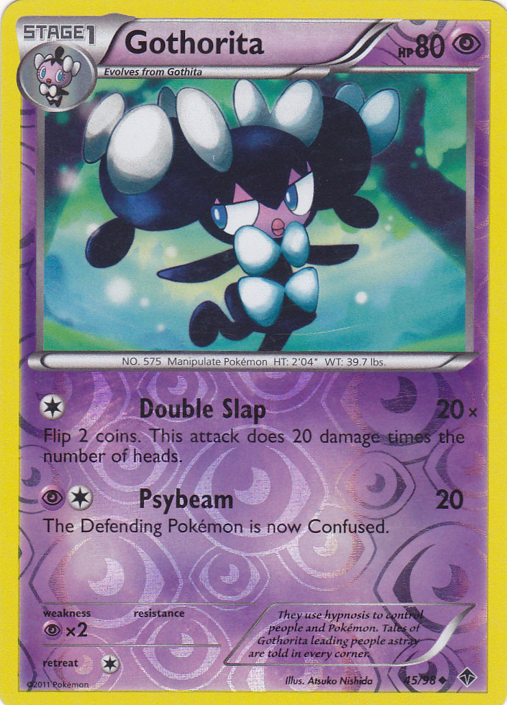                            POKEMON GOTHORITA REVERSE FOIL CARD FREE SHIPPING