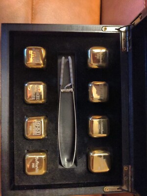 Gold Stainless Steel Fox TV Promotional Whiskey Ice Cubes