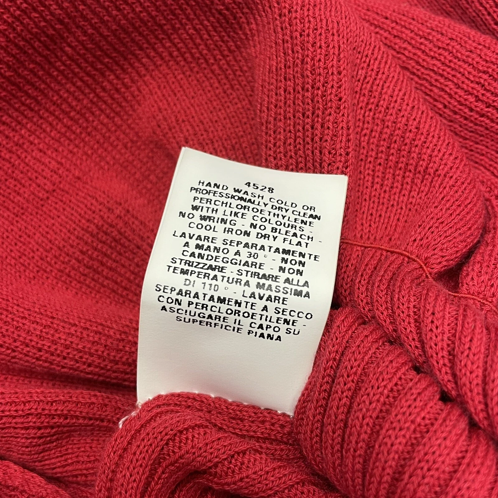 Cardigan Vintage Moschino Cheap&Chic Rosso Grosso Abito Made In Italy Donna UK10