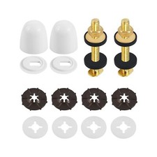 Toilet Floor Bolts and Caps Set Universal Toilet Bowl to Floor Bolts Solid Br...
