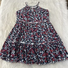 Tucker and Tate girls blue floral sundress M 8/10 sleeveless lined ruffle