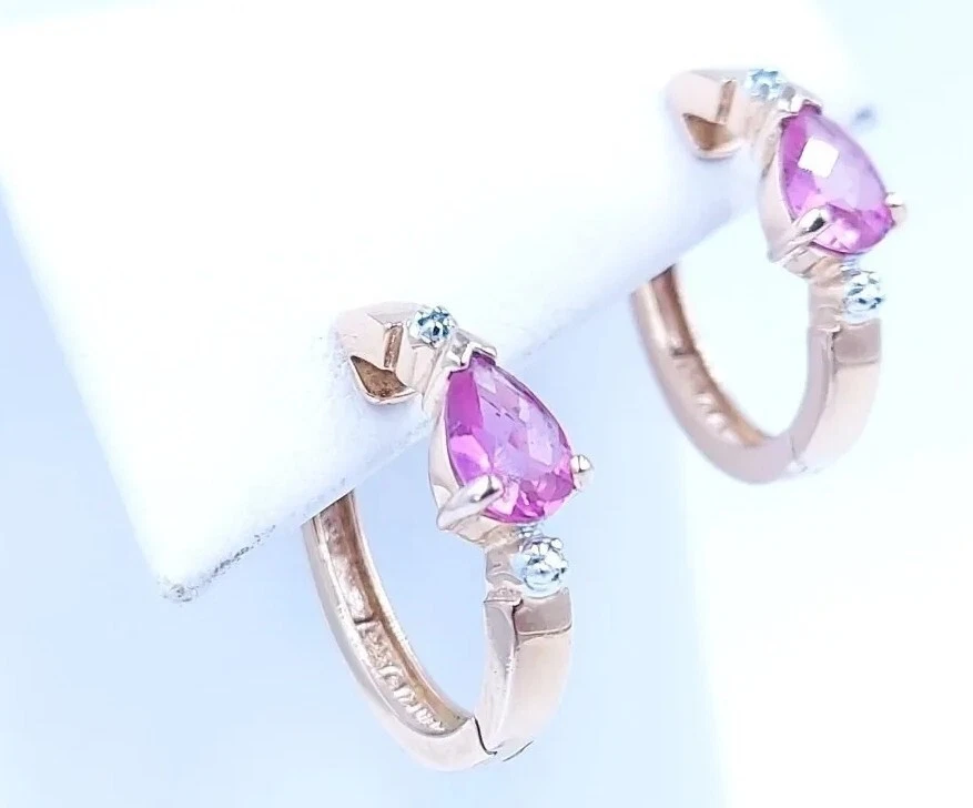 Juego de anillos y pendientes perforados rosa Laura Ramsey Vermeil A2G1541 Foto 4 de 4