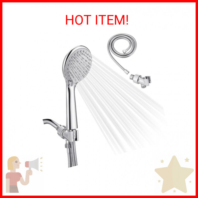 Detachable Handheld Shower Head with Hose - High pressure 5 Functions Showerhead