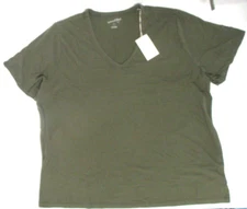 Women's Universal Thread V-Neck Tee Shirt - Green - 3X