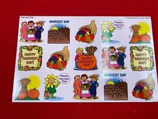 VINTAGE 1999 HIGHLIGHTS HOMESCHOOLING 15 HARVEST DAY STICKERS ORIGINAL BACKING