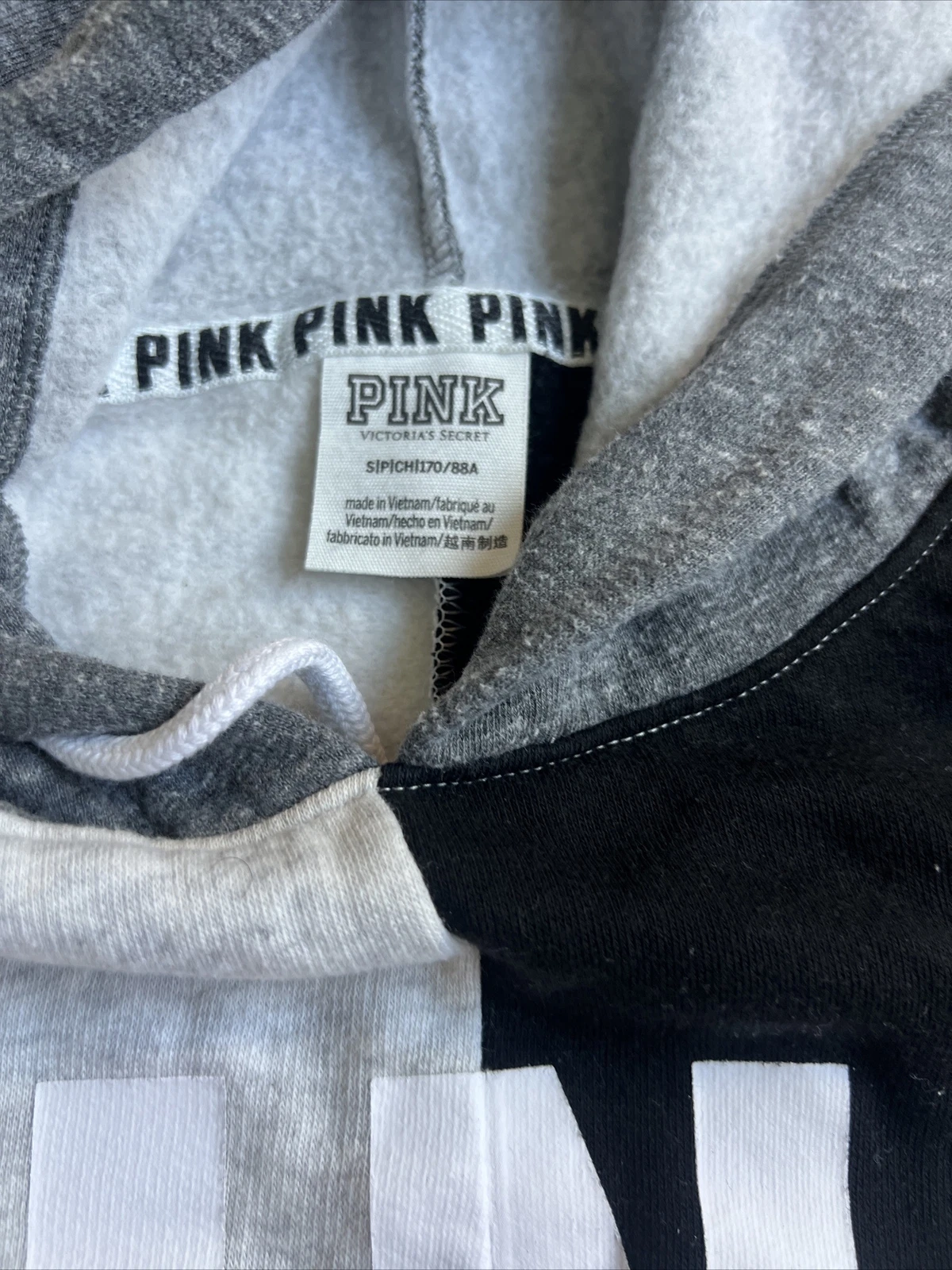 UNDERCOVER Felpa con cappuccio rosa Victoria's Secret grigio bicolore donna taglia small