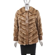 Autumn Haze Mink Jacket With Leather Insert- Size M