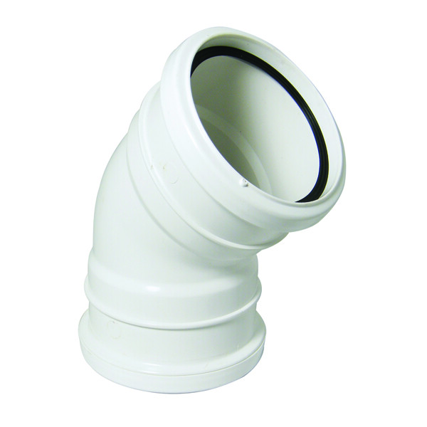 B&Q -  110mm Soil 135' Double Socket Bend WhiteSp563 - Image 3