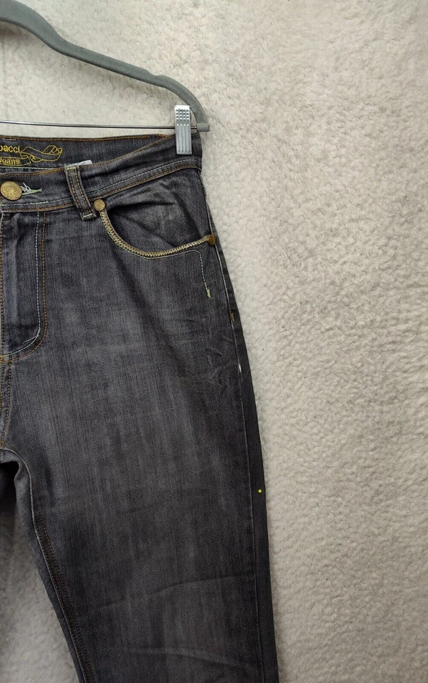 Bacci Women Jeans 33x29.5 Gray Cotton Blend High Rise Stretch Straight Leg Denim - Image 3 of 4