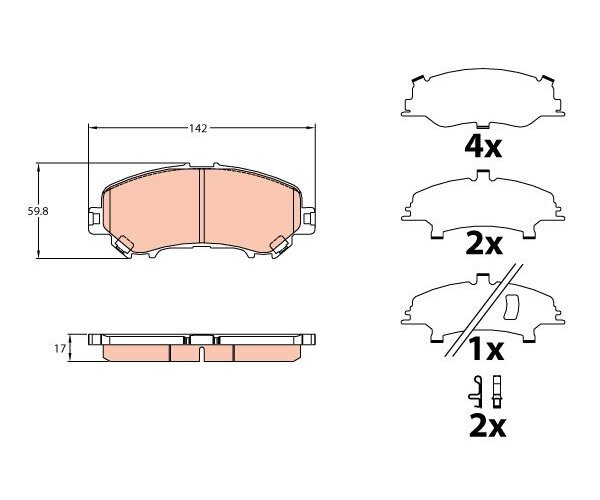 Bremsbelagsatz, Scheibenbremse Trw GDB3648 FüR Renault-image