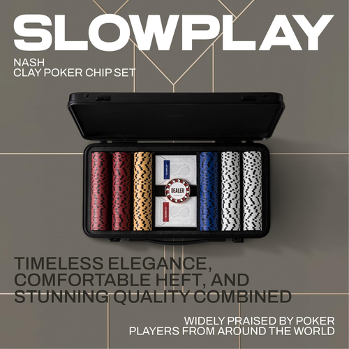 Nash 14G Clay Poker Chips Set for Texas Hold’Em, 300/500 PCS Features a High-End - Picture 2 of 6