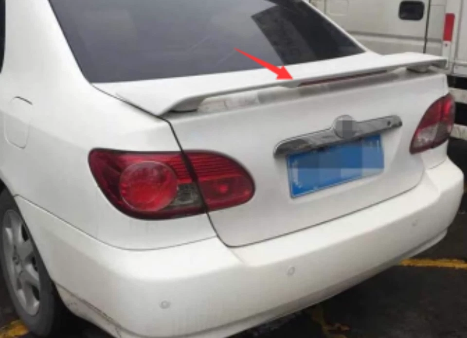 Spoiler traseiro branco brilhante porta-malas LED asa com ajuste de luz 2003-2013 Toyota Corolla - Imagem 2 de 4